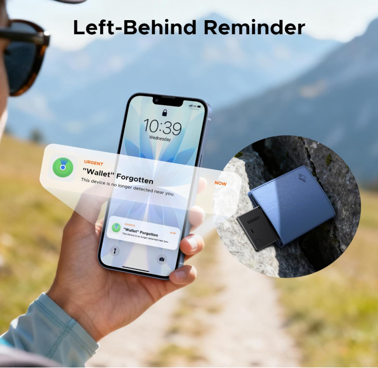 UGREEN Smart Finder Card – كارت ذكي لتتبع المفقودات (بطارية تدوم حتى 7 سنوات)